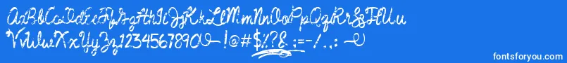 フォントJumperdemo – 青い背景に白い文字