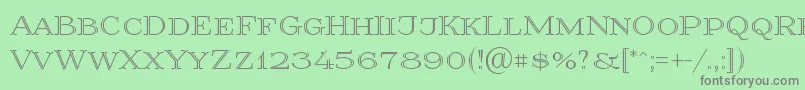 フォントPrida36 – 緑の背景に灰色の文字