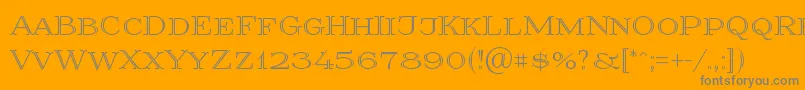 フォントPrida36 – オレンジの背景に灰色の文字