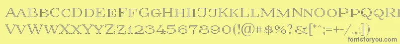フォントPrida36 – 黄色の背景に灰色の文字