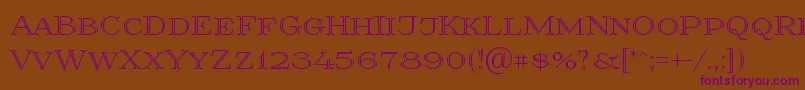 Prida36 Font – Purple Fonts on Brown Background