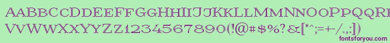 Prida36 Font – Purple Fonts on Green Background