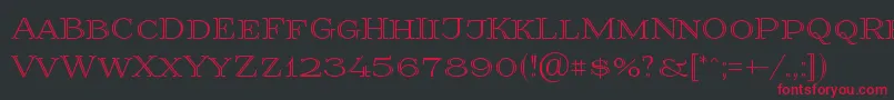 Prida36 Font – Red Fonts on Black Background