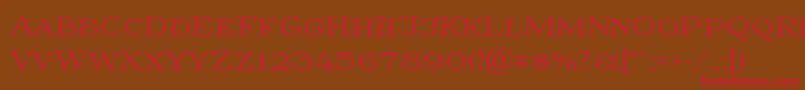 Prida36 Font – Red Fonts on Brown Background