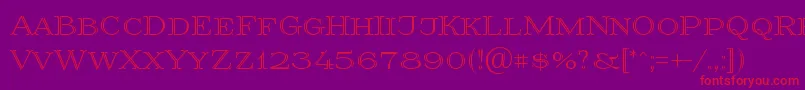 Prida36 Font – Red Fonts on Purple Background
