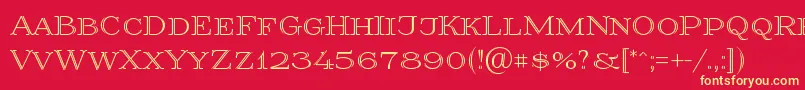 Prida36 Font – Yellow Fonts on Red Background