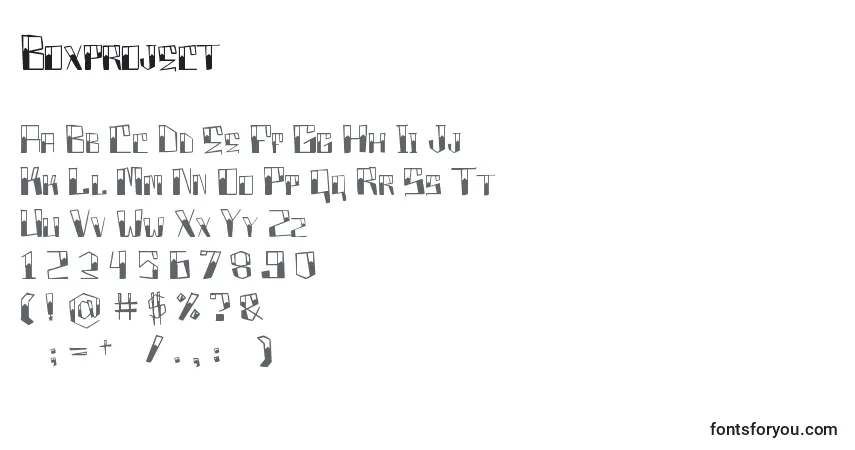 Schriftart Boxproject – Alphabet, Zahlen, spezielle Symbole