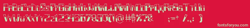 Boxproject Font – Green Fonts on Red Background