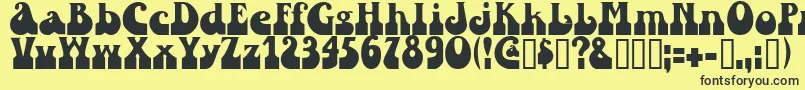 Sandc Font – Black Fonts on Yellow Background