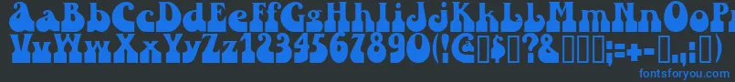 Sandc-fontti – siniset fontit mustalla taustalla