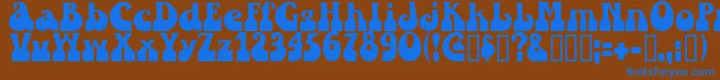 Sandc Font – Blue Fonts on Brown Background