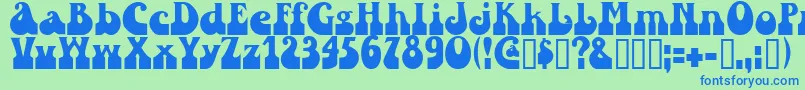 Шрифт Sandc – синие шрифты на зелёном фоне