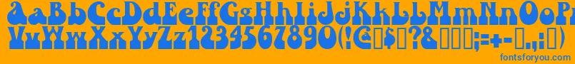 Sandc Font – Blue Fonts on Orange Background