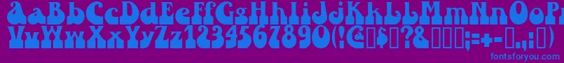 Sandc Font – Blue Fonts on Purple Background