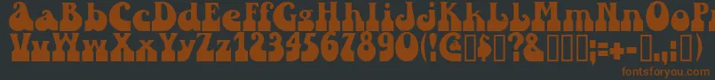 Sandc-fontti – ruskeat fontit mustalla taustalla