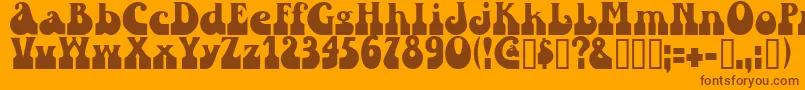 Sandc Font – Brown Fonts on Orange Background