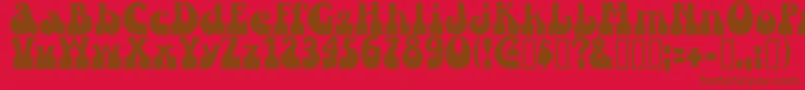 フォントSandc – 赤い背景に茶色の文字