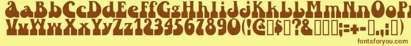 Sandc Font – Brown Fonts on Yellow Background