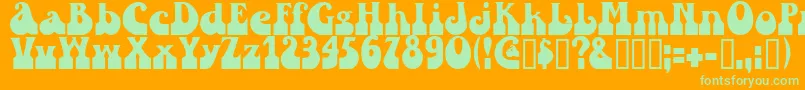 Sandc Font – Green Fonts on Orange Background