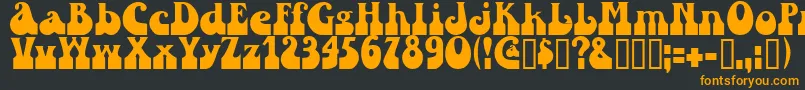 フォントSandc – 黒い背景にオレンジの文字