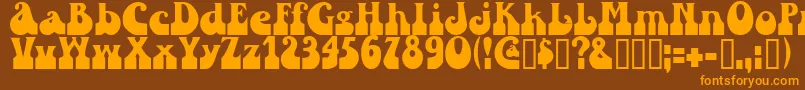 Sandc-fontti – oranssit fontit ruskealla taustalla