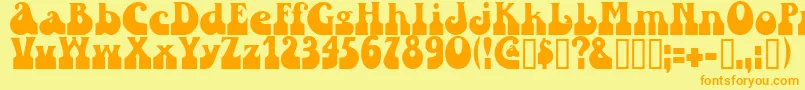Шрифт Sandc – оранжевые шрифты на жёлтом фоне