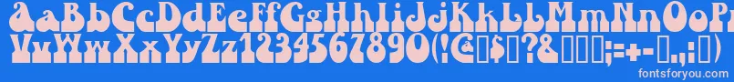 フォントSandc – ピンクの文字、青い背景