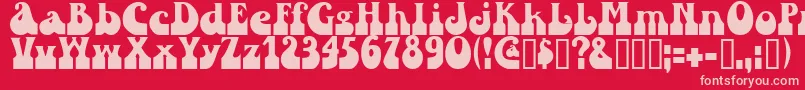 Sandc Font – Pink Fonts on Red Background