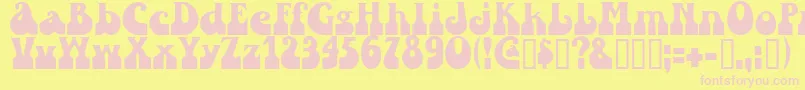 Sandc Font – Pink Fonts on Yellow Background