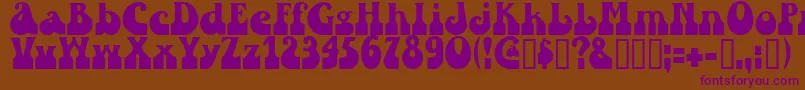 Sandc Font – Purple Fonts on Brown Background