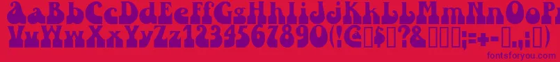 フォントSandc – 赤い背景に紫のフォント