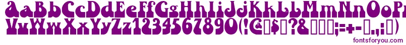フォントSandc – 白い背景に紫のフォント
