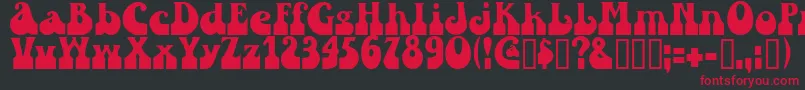 フォントSandc – 黒い背景に赤い文字