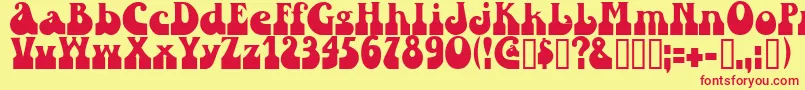 Sandc Font – Red Fonts on Yellow Background
