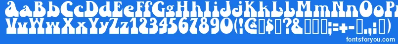 Шрифт Sandc – белые шрифты на синем фоне