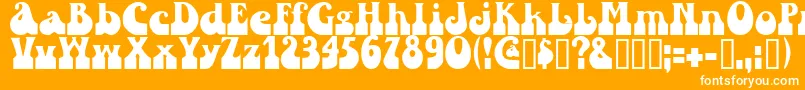 フォントSandc – オレンジの背景に白い文字