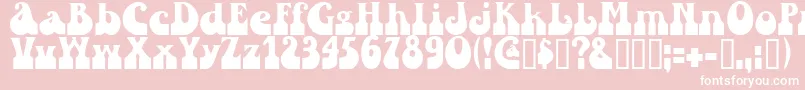 Sandc-Schriftart – Weiße Schriften auf rosa Hintergrund