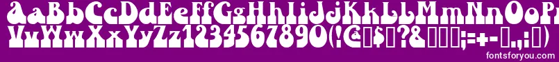 Sandc-Schriftart – Weiße Schriften auf violettem Hintergrund