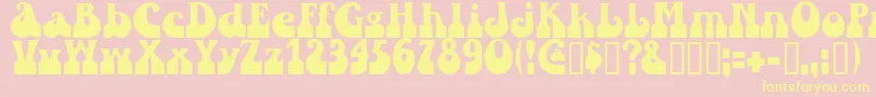 Sandc Font – Yellow Fonts on Pink Background