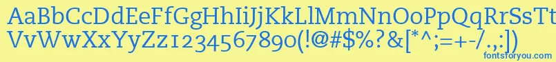 PmnCaecilia55RomanOldstyleFigures Font – Blue Fonts on Yellow Background