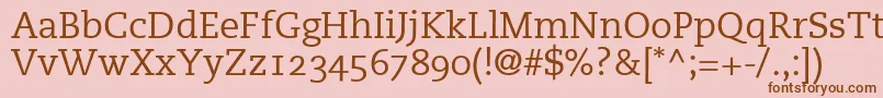 PmnCaecilia55RomanOldstyleFigures Font – Brown Fonts on Pink Background