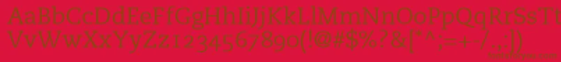 Police PmnCaecilia55RomanOldstyleFigures – polices brunes sur fond rouge