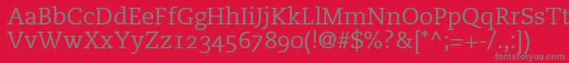 Czcionka PmnCaecilia55RomanOldstyleFigures – szare czcionki na czerwonym tle