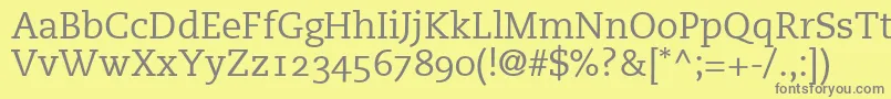 PmnCaecilia55RomanOldstyleFigures Font – Gray Fonts on Yellow Background