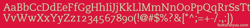 PmnCaecilia55RomanOldstyleFigures Font – Green Fonts on Red Background