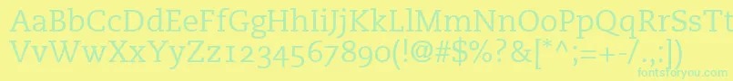 PmnCaecilia55RomanOldstyleFigures Font – Green Fonts on Yellow Background