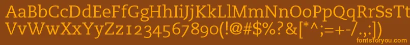 PmnCaecilia55RomanOldstyleFigures Font – Orange Fonts on Brown Background
