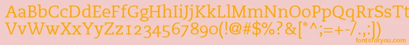 PmnCaecilia55RomanOldstyleFigures Font – Orange Fonts on Pink Background