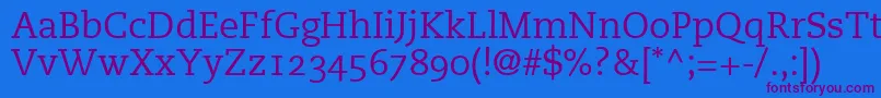 PmnCaecilia55RomanOldstyleFigures Font – Purple Fonts on Blue Background