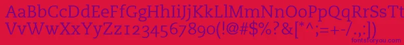 PmnCaecilia55RomanOldstyleFigures Font – Purple Fonts on Red Background